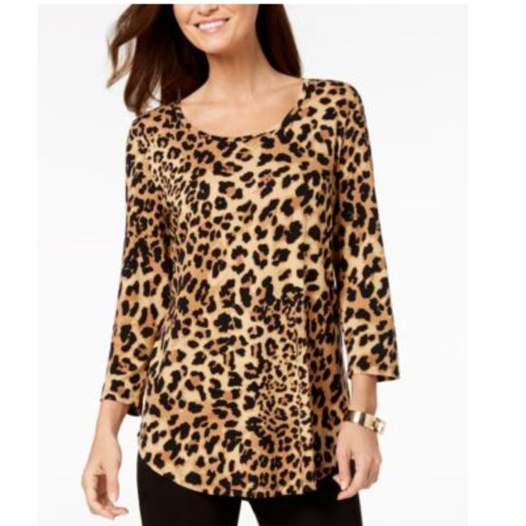 JM Collections Tunic Size XL Cheetah Print NWT NEEDS REPAIR - Picture 1 of 13